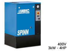 Compressore elettropneumatico ABAC Spinn 3 400V a pavimento ad avviamento diretto, 8-10 bar