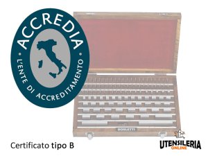 Certificato di taratura tipo B blocchetti pianparalleli 0.5-100mm