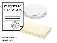 Certificato di taratura ACCREDIA blocchi di durezza scala Brinell HBW carichi fino a 187,5kg