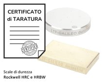 Certificato di taratura ACCREDIA blocchi di durezza scala Rockwell HRC e HRBW