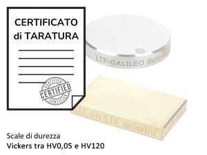 Certificato di taratura ACCREDIA blocchi di durezza scala Vickers tra HV0.05 e HV120