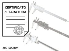 Certificato di taratura ACCREDIA calibri a corsoio 200-500mm