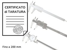 Certificato di taratura ACCREDIA calibri a corsoio fino a 200mm