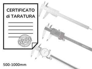 Certificato di taratura ACCREDIA calibri a corsoio doppi becchi esterni 500-1000mm