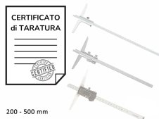 Certificato di taratura ACCREDIA calibri a corsoio di profondità 200-500mm