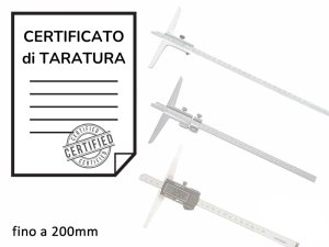 Certificato di taratura ACCREDIA calibri a corsoio di profondità fino a 200mm