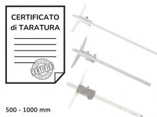 Certificato di taratura ACCREDIA calibri a corsoio di profondità 500-1000mm