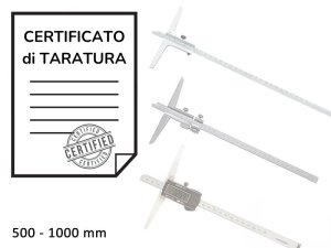 Certificato di taratura ACCREDIA calibri a corsoio di profondità 500-1000mm