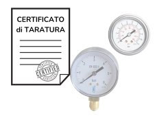 Certificato di taratura ACCREDIA su un ciclo per manometri e trasduttori