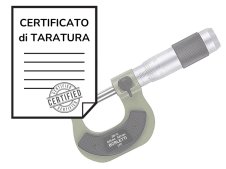 Certificato di taratura ACCREDIA micrometri per esterni analogici 0-25mm