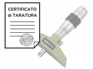 Certificato di taratura ACCREDIA micrometri di profondità analogici 0-25mm