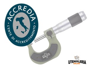 Certificato di taratura micrometri per esterni analogici 0-25mm