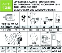 Levigatrice da banco a nastro Aceti con smerigliatrice a mola, 1,9kW 400V