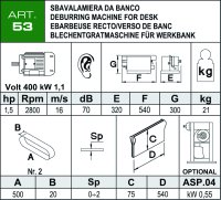 Sbavatrice da banco a nastri abrasivi Aceti per lamiere spessore max 2mm