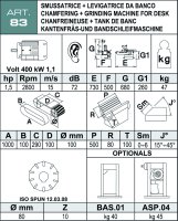 Smussatrice da banco Aceti con inserti widia e unità levigatrice 100x1000mm