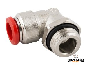 Raccordi a L orientabili maschio cilindrici Aignep 50116 per aria compressa (10pz)