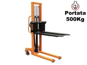 Carrello elevatore manuale Barbero PA05 forche regolabili in larghezza, portata 500Kg