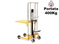 Carrello elevatore manuale Barbero PS 2120 con piattaforma e sollevamento a pedale, portata 400Kg