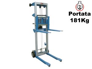 Carrello elevatore manuale Barbero WFH-181 in lega di alluminio, portata 181Kg, sollevamento 2500mm