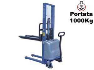 Carrello elevatore semi-elettrico Barbero BETA1016 con alzata libera totale, portata 1000Kg