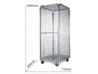 Carrello logistico di sicurezza Barbero 720x800x1840mm in rete metallica con chiusura lucchettabile