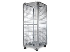 Carrello logistico di sicurezza Barbero 720x800x1840mm in rete metallica con chiusura lucchettabile