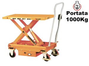 Carrello sollevamento a batteria Barbero Serie CB pantografo semplice, portata 1000Kg