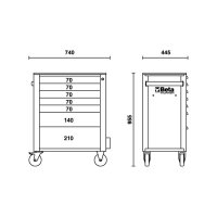 Cassettiera mobile Beta Worker BW 2400S 7/E-M con 7 cassetti e 309 utensili inclusi