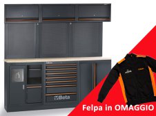 Arredamento modulare per officina Beta C45PROAW con piano in legno + felpa in OMAGGIO