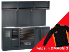 Arredamento modulare per officina Beta C45PROAX con piano in acciaio inox + felpa in OMAGGIO