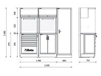 Arredo Beta RSC50 2.0 D per officina 2095x760x2000mm completo di 224 utensili