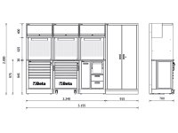 Arredo Beta RSC50 2.0 F per officina 3155x760x2000mm completo di 411 utensili