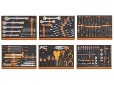 Assortimento 214 utensili ad uso universale Beta 5988VU/M in 6 termoformati morbidi EVA