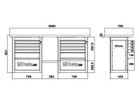 Banco da lavoro Beta C59B Endurance con 12 cassetti