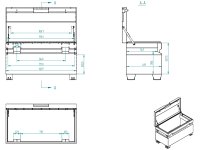 Baule portautensili in lamiera Beta C22PM per cantiere, 915x540x430mm