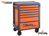 Beta carrello arancio RSC24 7 cassetti con porta carta, porta documenti e mensola