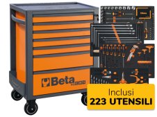 Carrello porta attrezzi Beta RSC24 da 7 cassetti con 223 utensili per automotive inclusi