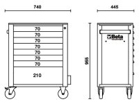 Cassettiera mobile Beta Worker BW 2400S 8/E-L con 8 cassetti e 398 utensili inclusi