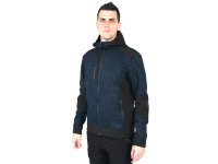 Felpa tecnica in pile Beta 7637B Blu con inserti in tessuto softshell e cappuccio (tg. XS-3XL)