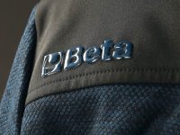 Felpa tecnica in pile Beta 7637B Blu con inserti in tessuto softshell e cappuccio (tg. XS-3XL)