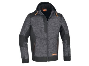 Felpa tecnica in pile Beta 7637G con inserti in tessuto softshell e cappuccio (tg. XS-3XL)