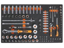 Assortimento 98 bussole esagonali da 1/4" e da 1/2" Beta M100 in termoformato morbido EVA