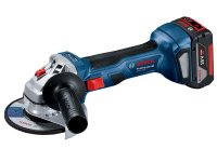 Bosch Kit trapano GSB-18V-55 e smerigliatrice GWS 18V-7 con 2 batterie 4,0Ah, caricabatterie e borsa