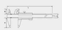 Calibro a corsoio monoblocco in acciaio INOX asta tonda 150mm