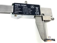 Calibro digitale in acciaio inox per spessore tubi, misura 150mm
