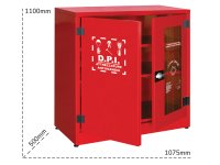 Armadio di sicurezza per DPI Carvel 1075x500x1100mm con anta in plexiglass e 2 ripiani