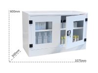 Armadio sottobanco per laboratori Carvel 1075x500x600mm con ante in plexiglass