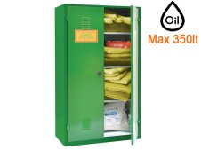 Armadio sicurezza Carvel 730x400x1600mm con materiale assorbente prodotti chimici, 350lt