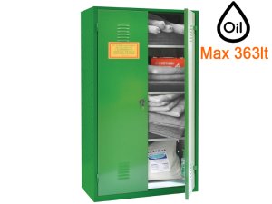 Armadio sicurezza Carvel 730x400x1600mm con materiale assorbente per olio, 363lt