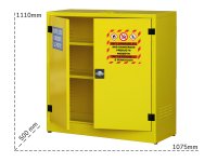 Armadio di sicurezza Carvel 1075x500x1100mm per liquidi infiammabili e solventi